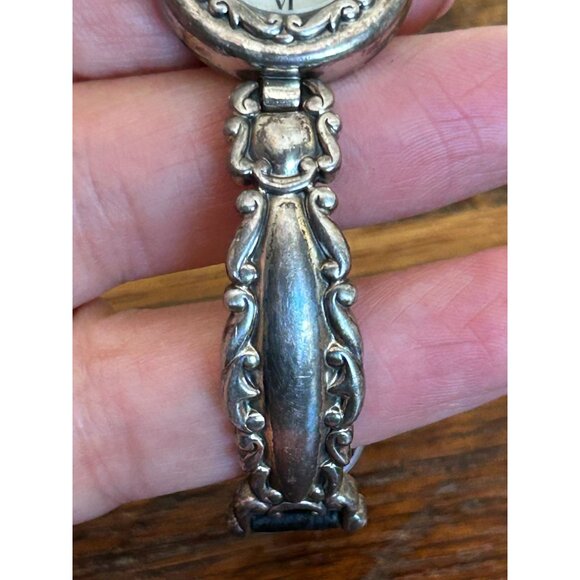 Vintage Brighton Aurora Ladies Watch With Ornate Band With Leather NEEDS BATTERY - Picture 8 of 15